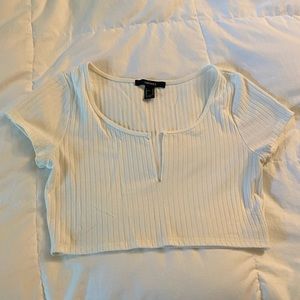 Forever 21 White Crop Top M